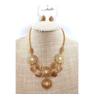 Charming Charlie Gold Necklace and Earring Set NWT